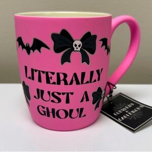 New Cobwebs & Cauldrons Literally Just a Ghoul Pink & Black Soft-Touch Mug